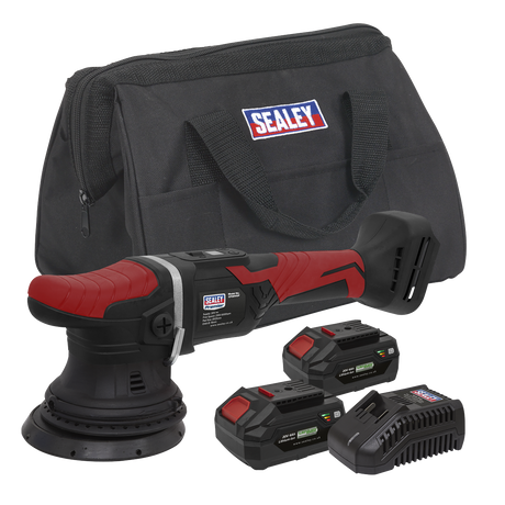 Sealey CP20VOPKIT2 Premier SV20 Series 125mm Cordless Orbital Polisher Kit 20V 4Ah - 2 Batteries