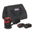 Sealey CP20VOSKIT1 SV20 Series 125mm Cordless Orbital Palm Sander 20V 2Ah