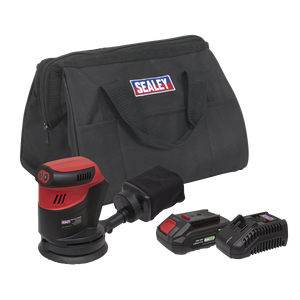 Sealey CP20VOSKIT1 SV20 Series 125mm Cordless Orbital Palm Sander 20V 2Ah