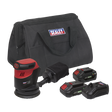 Sealey CP20VOSKIT SV20 Series 125mm Cordless Orbital Palm Sander Kit 20V - 2 Batteries