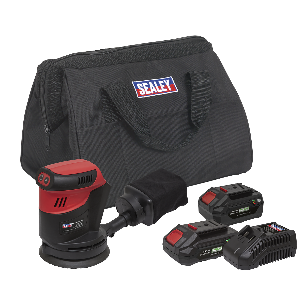 Sealey CP20VOSKIT SV20 Series 125mm Cordless Orbital Palm Sander Kit 20V - 2 Batteries