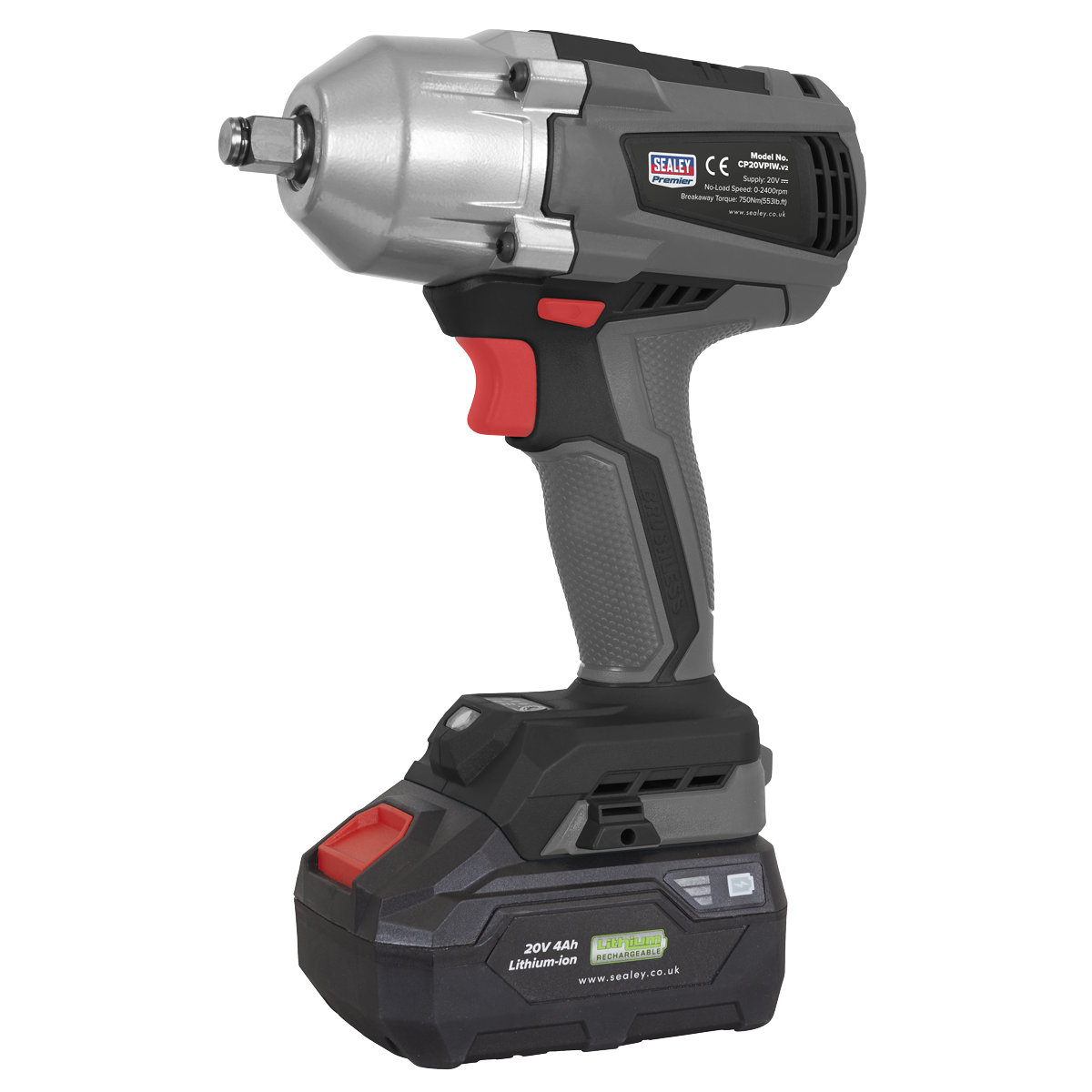 Sealey CP20VPIW Premier SV20 Series 1/2"Sq Drive Brushless Cordless Impact Wrench 20V - Body Only - additional view 9