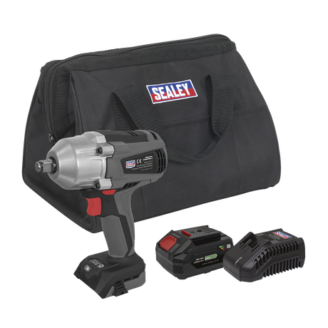 Sealey CP20VPIWKIT1 Premier SV20 Series 1/2"Sq Drive Brushless Cordless Impact Wrench Kit 20V 4Ah