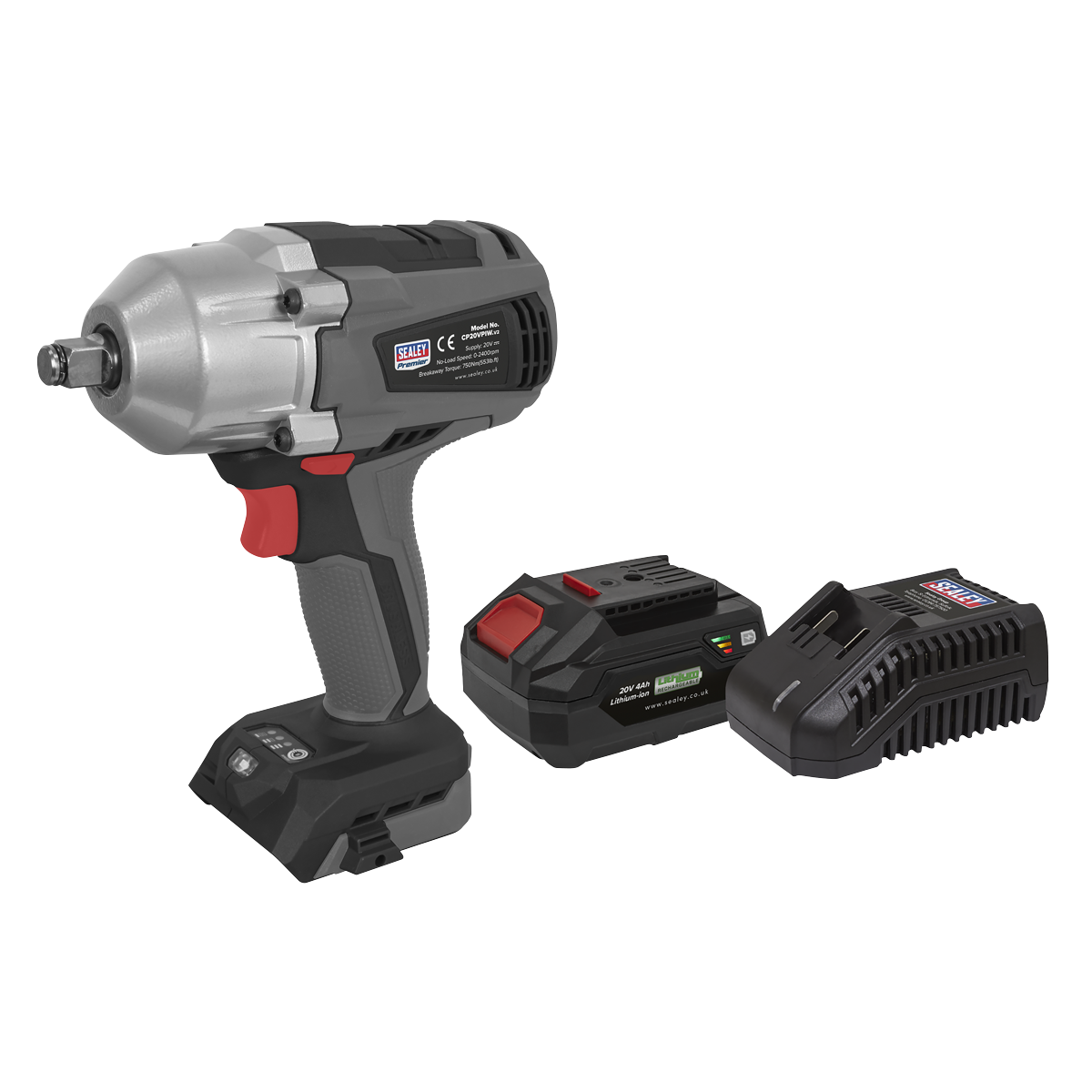 Sealey CP20VPIWKIT1 Premier SV20 Series 1/2"Sq Drive Brushless Cordless Impact Wrench Kit 20V 4Ah - additional view 9
