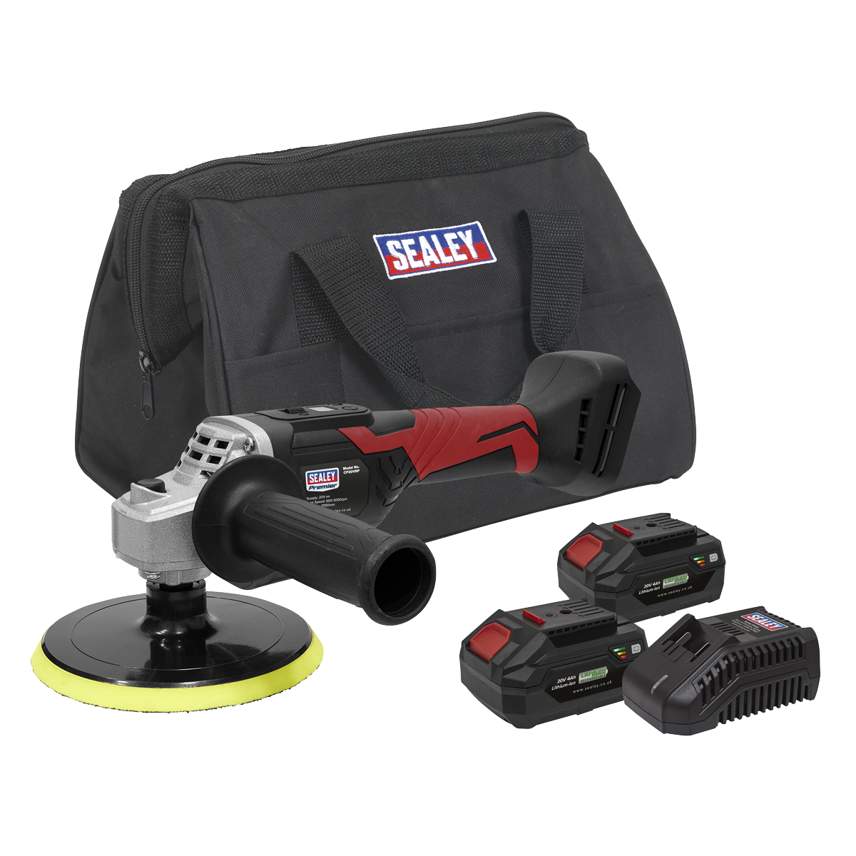 Sealey CP20VRPKIT2 Premier SV20 Series 150mm Cordless Rotary Polisher 20V 4Ah - 2 Batteries