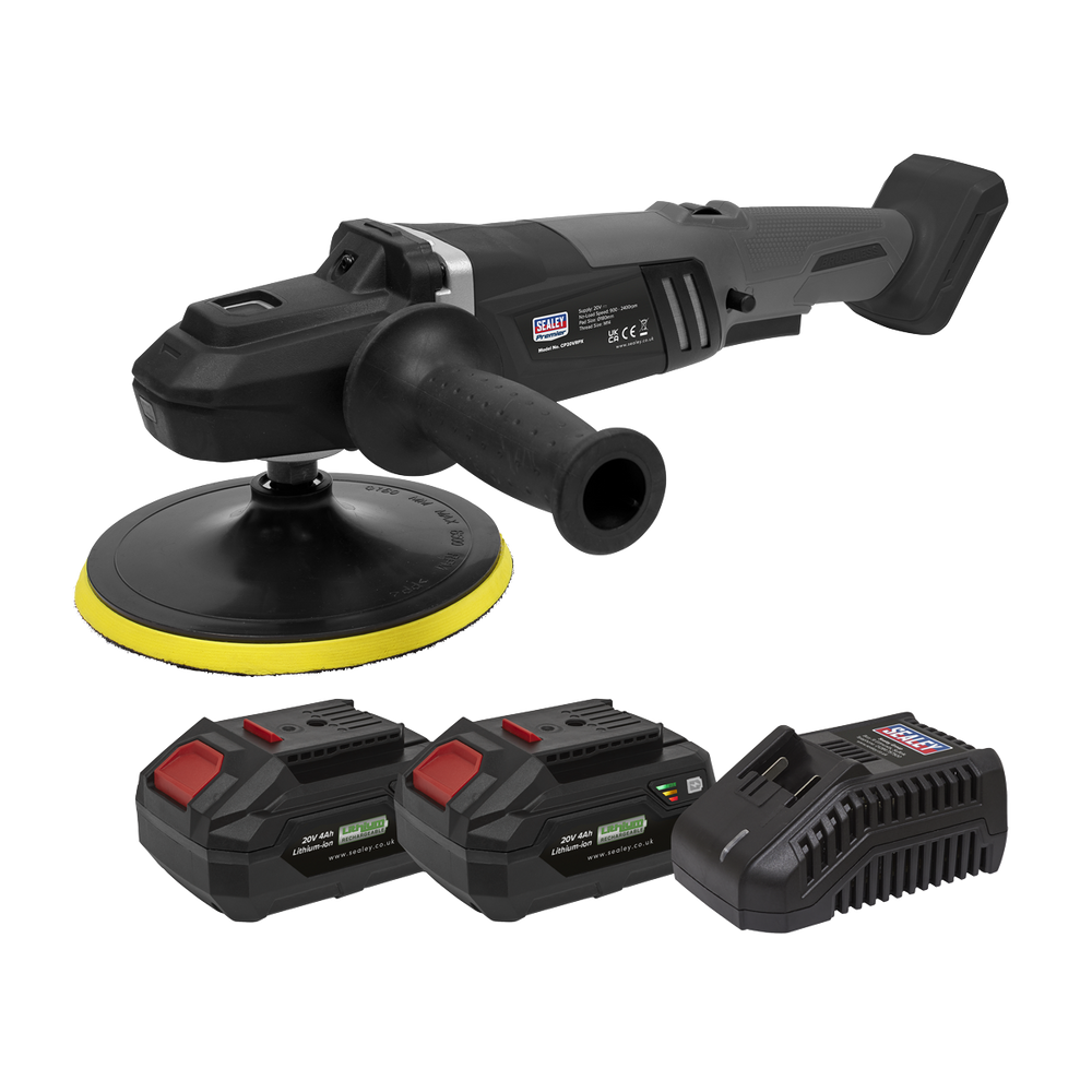 Sealey CP20VRPXKIT Premier SV20 Series 180mm Brushless Cordless Rotary Polisher 20V 4Ah - 2 Batteries - additional view 6