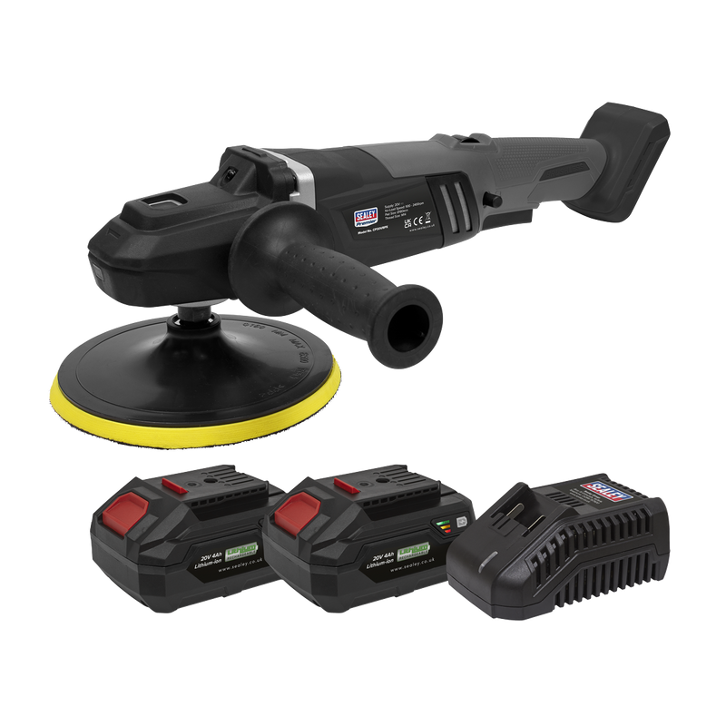 Sealey CP20VRPXKIT Premier SV20 Series 180mm Brushless Cordless Rotary Polisher 20V 4Ah - 2 Batteries - additional view 6