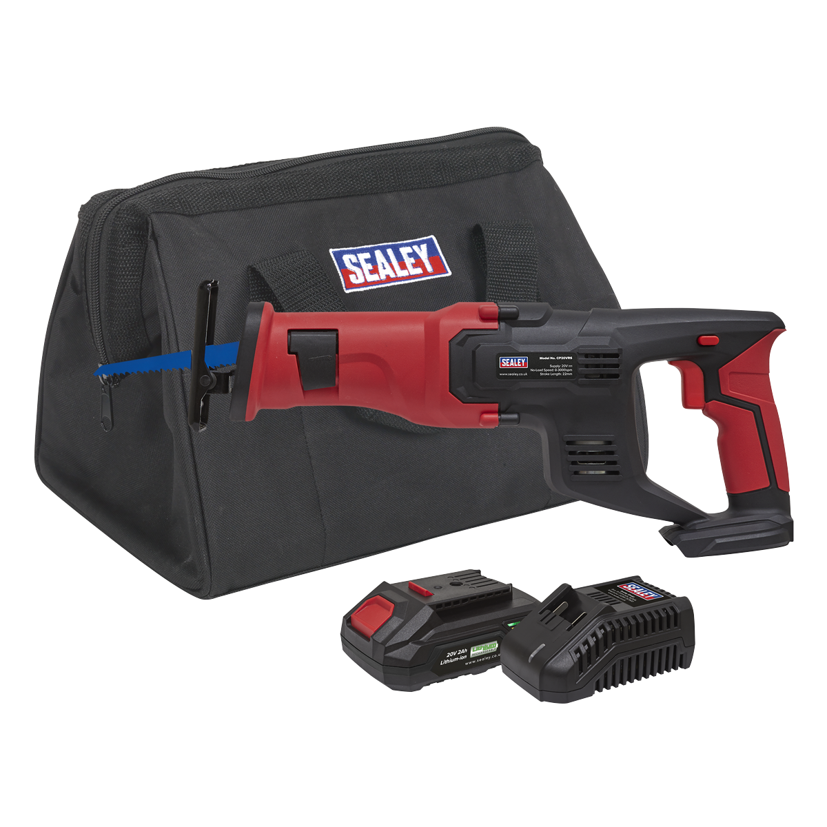 Sealey CP20VRSKIT1 SV20 Series Cordless Reciprocating Saw Kit 20V 2Ah