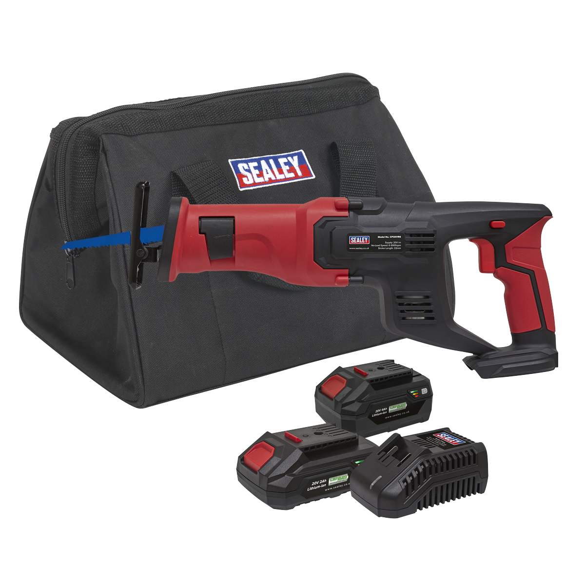 Sealey CP20VRSKIT SV20 Series Cordless Reciprocating Saw 20V - 2 Batteries