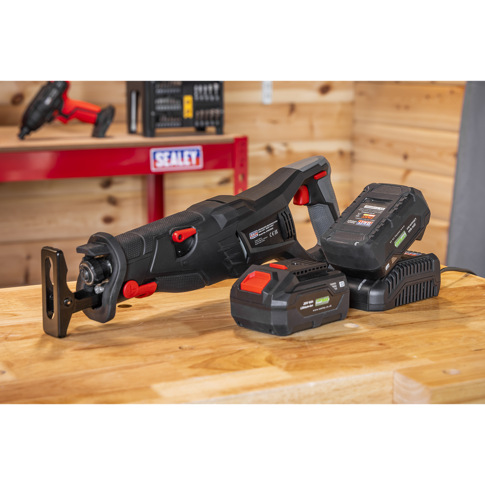 Sealey CP20VRSXKIT Premier SV20 Series Brushless Cordless Reciprocating Saw 20V 4Ah Kit - 2 Batteries - additional view 9