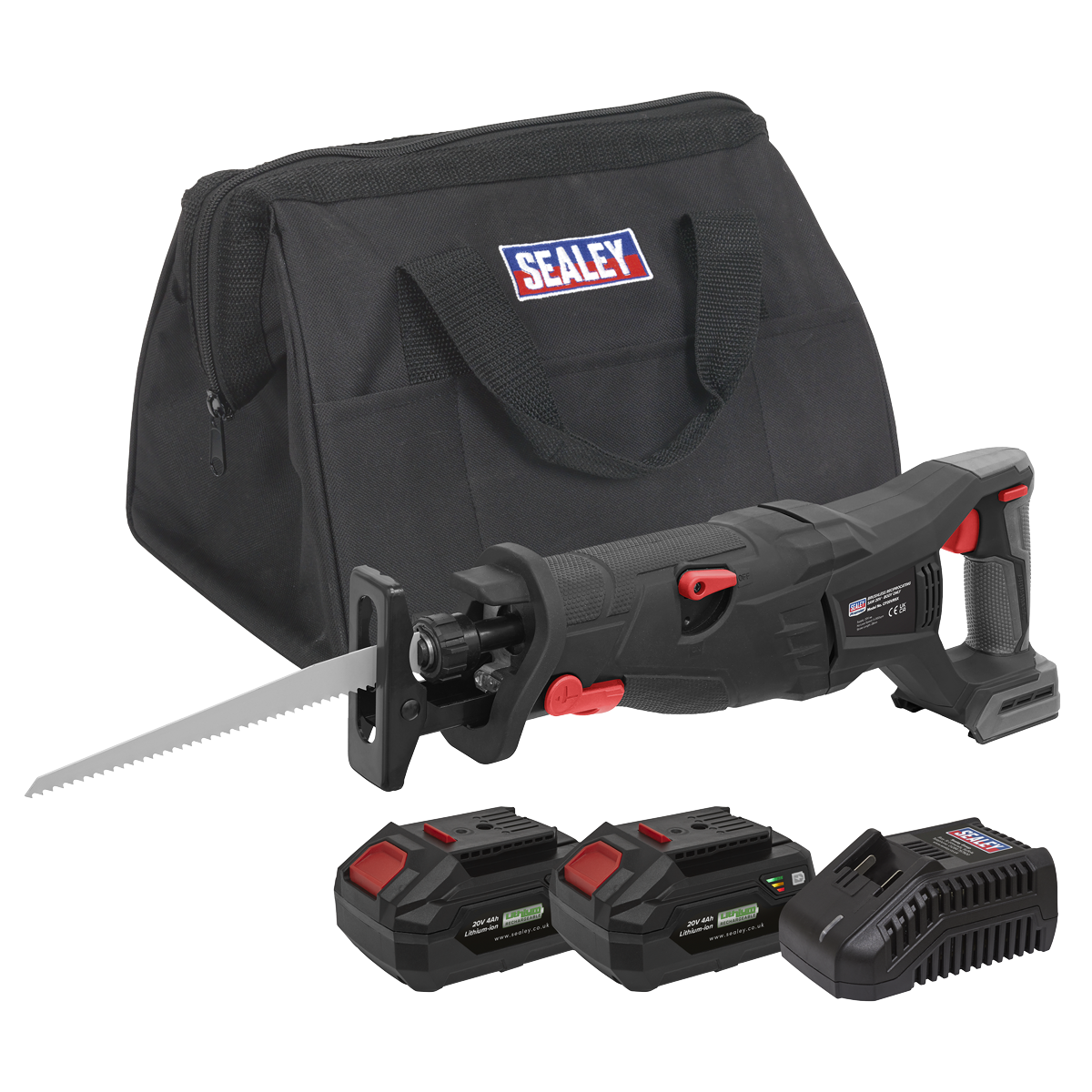 Sealey CP20VRSXKIT Premier SV20 Series Brushless Cordless Reciprocating Saw 20V 4Ah Kit - 2 Batteries