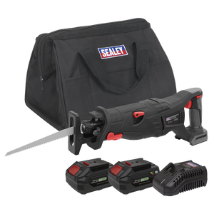 Sealey CP20VRSXKIT Premier SV20 Series Brushless Cordless Reciprocating Saw 20V 4Ah Kit - 2 Batteries
