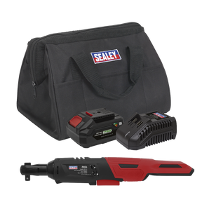 Sealey CP20VRWKIT1 SV20 Series 3/8"Sq Drive Cordless Ratchet Wrench Kit 60Nm 20V 4Ah