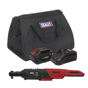 Sealey CP20VRWKIT1 SV20 Series 3/8"Sq Drive Cordless Ratchet Wrench Kit 60Nm 20V 4Ah