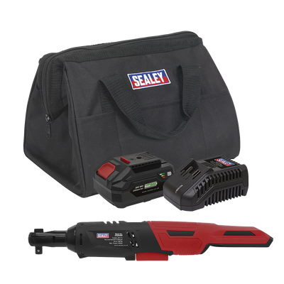 Sealey CP20VRWKIT1 SV20 Series 3/8"Sq Drive Cordless Ratchet Wrench Kit 60Nm 20V 4Ah