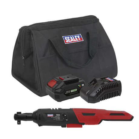 Sealey CP20VRWKIT1 SV20 Series 3/8"Sq Drive Cordless Ratchet Wrench Kit 60Nm 20V 4Ah