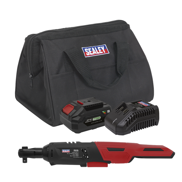 Sealey CP20VRWKIT1 SV20 Series 3/8"Sq Drive Cordless Ratchet Wrench Kit 60Nm 20V 4Ah