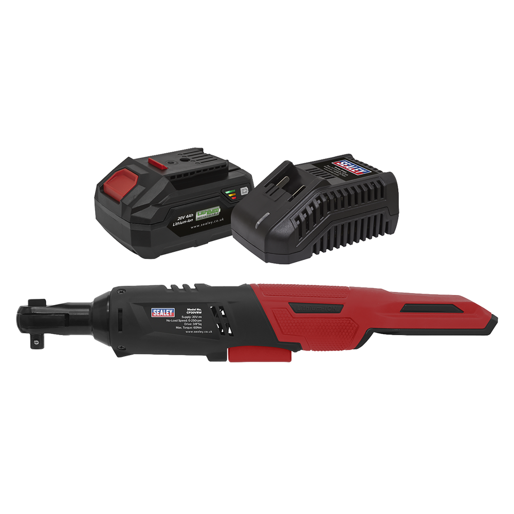 Sealey CP20VRWKIT1 SV20 Series 3/8"Sq Drive Cordless Ratchet Wrench Kit 60Nm 20V 4Ah - additional view 3