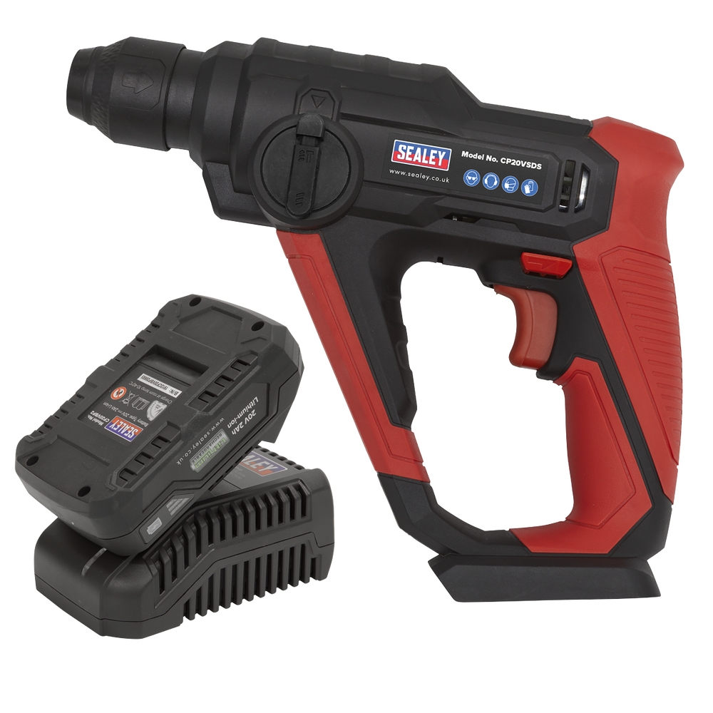Sealey CP20VSDSKIT1 SV20 Series SDS Plus Cordless Rotary Hammer Drill Kit 20V 2Ah - additional view 7