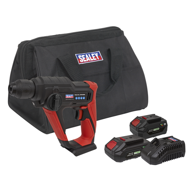 Sealey CP20VSDSKIT SV20 Series SDS Plus Cordless Rotary Hammer Drill Kit 20V - 2 Batteries