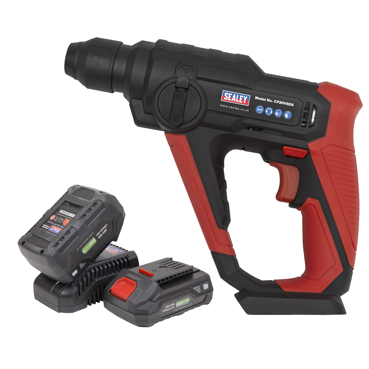 Sealey CP20VSDSKIT SV20 Series SDS Plus Cordless Rotary Hammer Drill Kit 20V - 2 Batteries - additional view 3