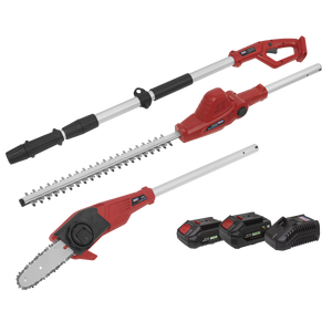 Sealey CP20VTPCOMBO SV20 Series Cordless Telescopic Hedge Trimmer & Chainsaw Kit 20V - 2 Batteries