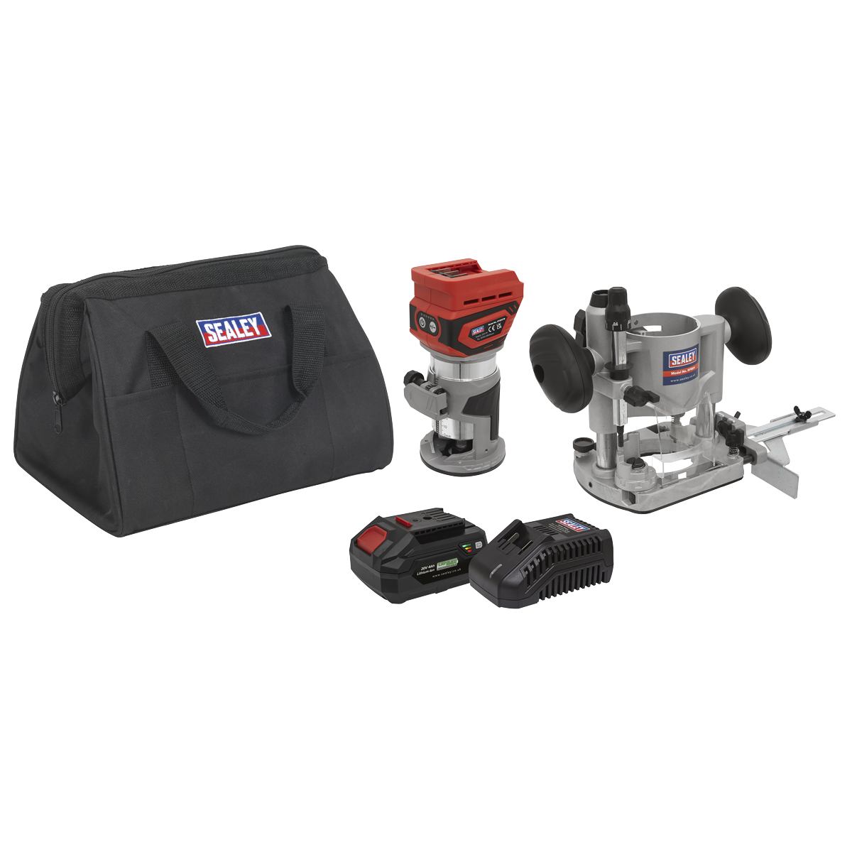 Sealey CP20VTRKIT1 SV20 Series Cordless Trimming Router Kit 20V 4Ah