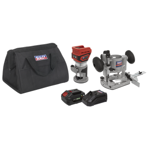 Sealey CP20VTRKIT1 SV20 Series Cordless Trimming Router Kit 20V 4Ah