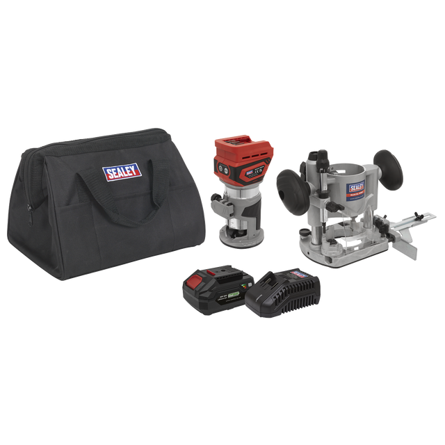 Sealey CP20VTRKIT1 SV20 Series Cordless Trimming Router Kit 20V 4Ah