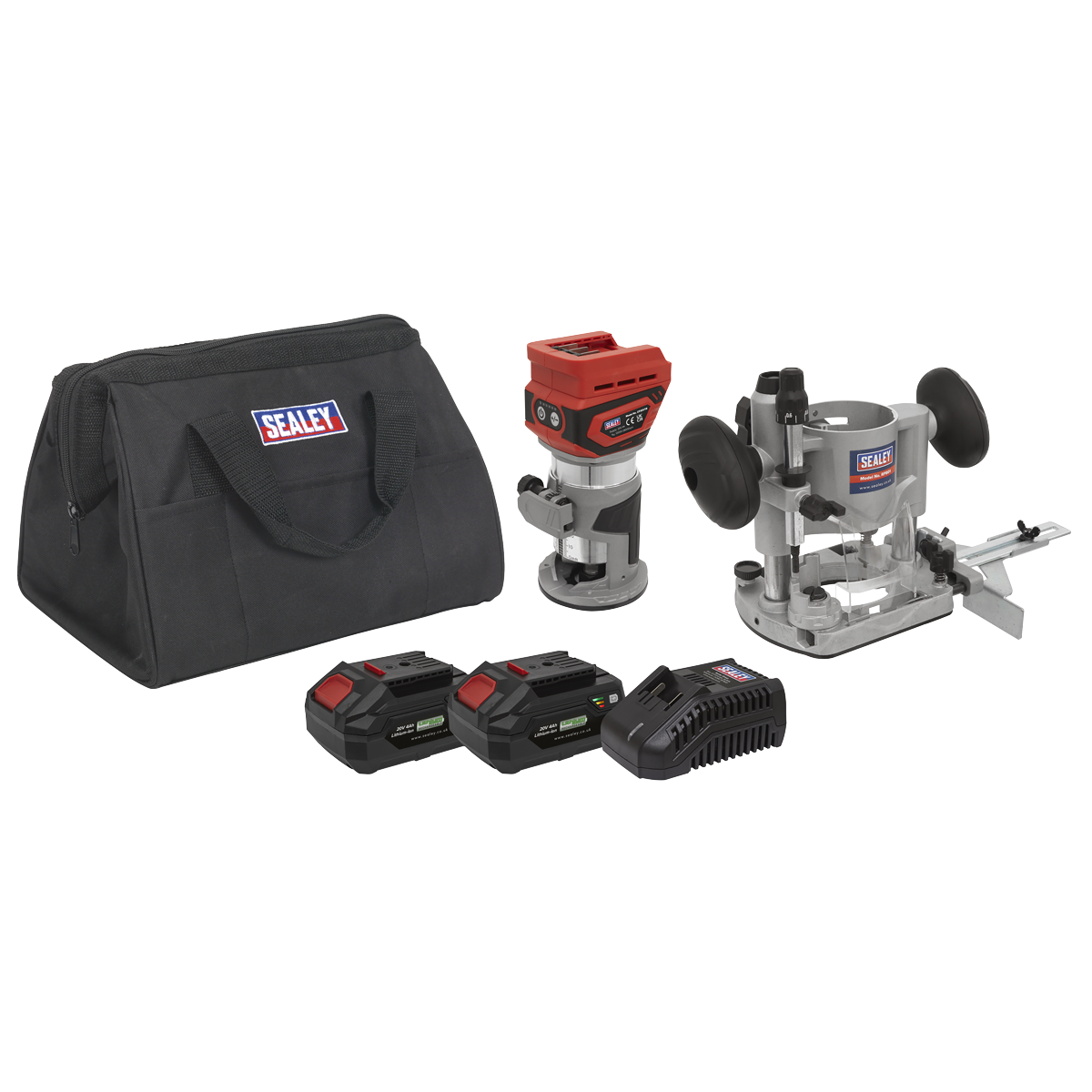 Sealey CP20VTRKIT SV20 Series Cordless Trimming Router Kit 20V 4Ah - 2 Batteries