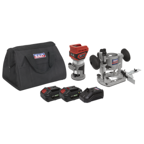 Sealey CP20VTRKIT SV20 Series Cordless Trimming Router Kit 20V 4Ah - 2 Batteries