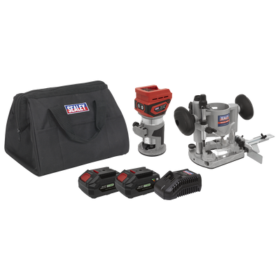 Sealey CP20VTRKIT SV20 Series Cordless Trimming Router Kit 20V 4Ah - 2 Batteries