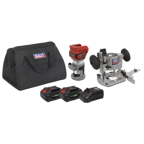 Sealey CP20VTRKIT SV20 Series Cordless Trimming Router Kit 20V 4Ah - 2 Batteries