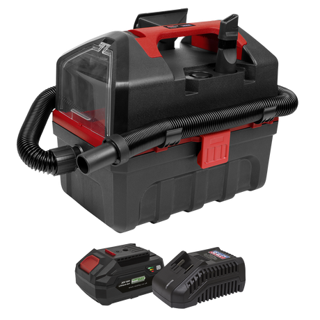 Sealey CP20VWDVKIT1 SV20 Series 10L Cordless Wet & Dry Vacuum Kit 20V 4Ah