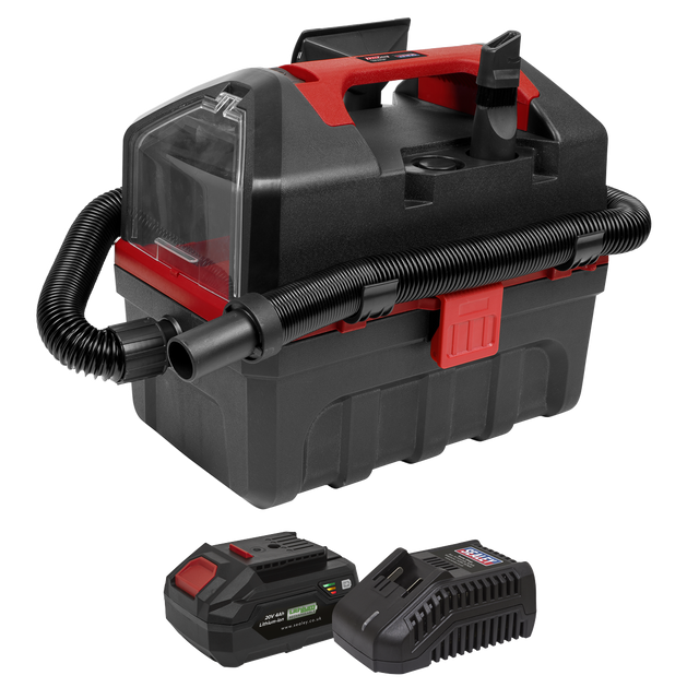 Sealey CP20VWDVKIT1 SV20 Series 10L Cordless Wet & Dry Vacuum Kit 20V 4Ah