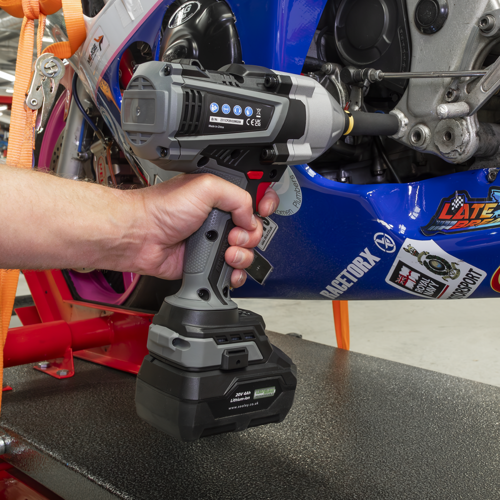 Sealey CP20VXIWKIT1 Premier SV20 Series Brushless Cordless Impact Wrench Kit 20V 4Ah - 2 Batteries - additional view 6