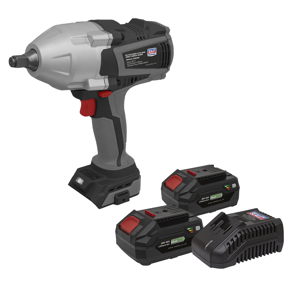Sealey CP20VXIWKIT1 Premier SV20 Series Brushless Cordless Impact Wrench Kit 20V 4Ah - 2 Batteries - additional view 8