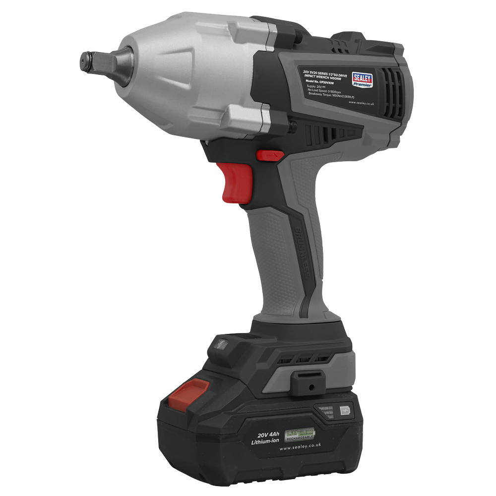 Sealey CP20VXIW Premier SV20 Series 1/2"Sq Drive Brushless Cordless Impact Wrench 20V - Body Only - additional view 8