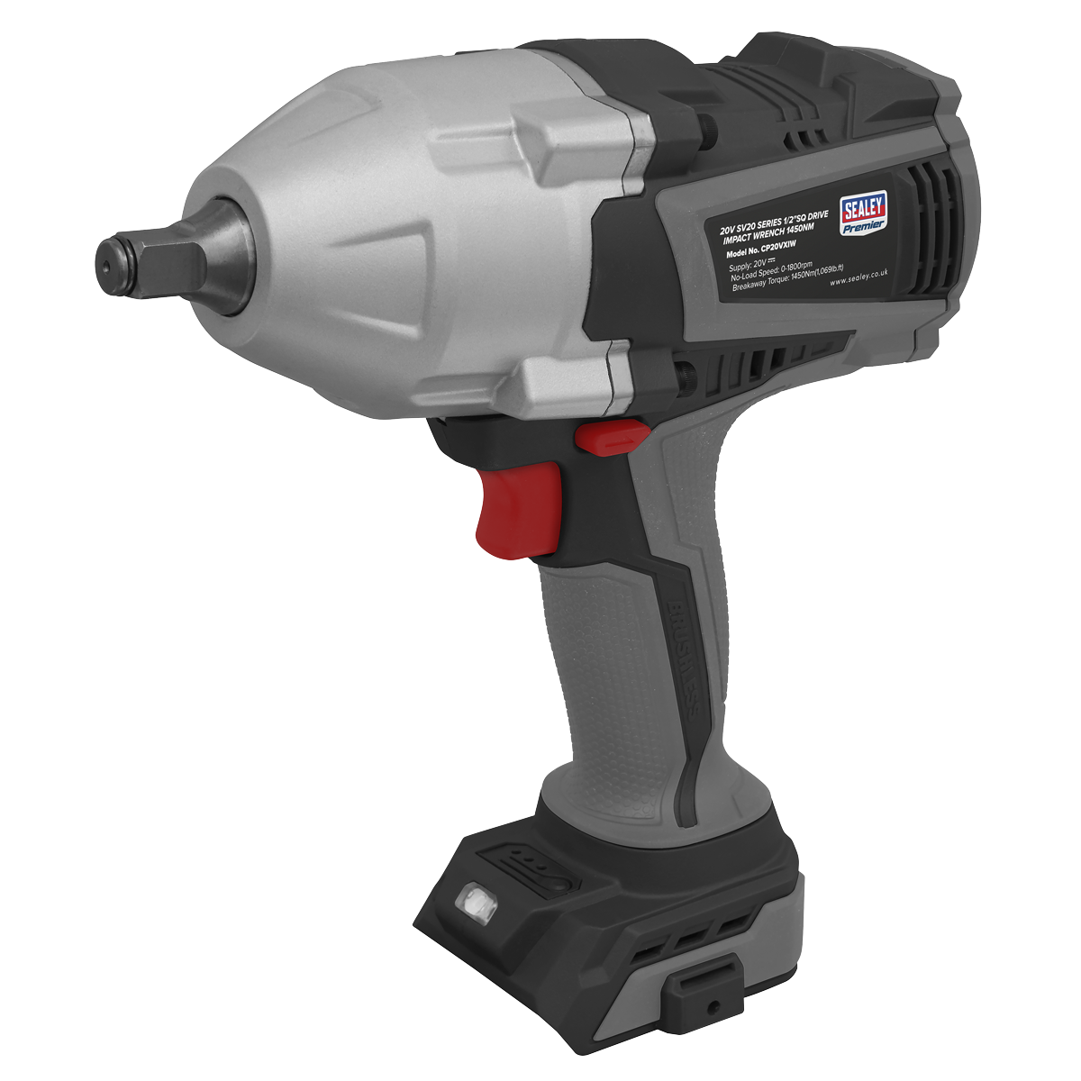 Sealey CP20VXIW Premier SV20 Series 1/2"Sq Drive Brushless Cordless Impact Wrench 20V - Body Only - additional view 5