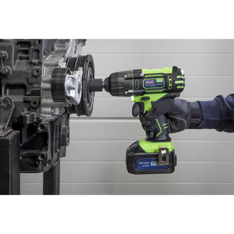 Sealey 2001LEHVCOMBO Trolley Jack & Cordless Impact Wrench Combo - Green - additional view 3