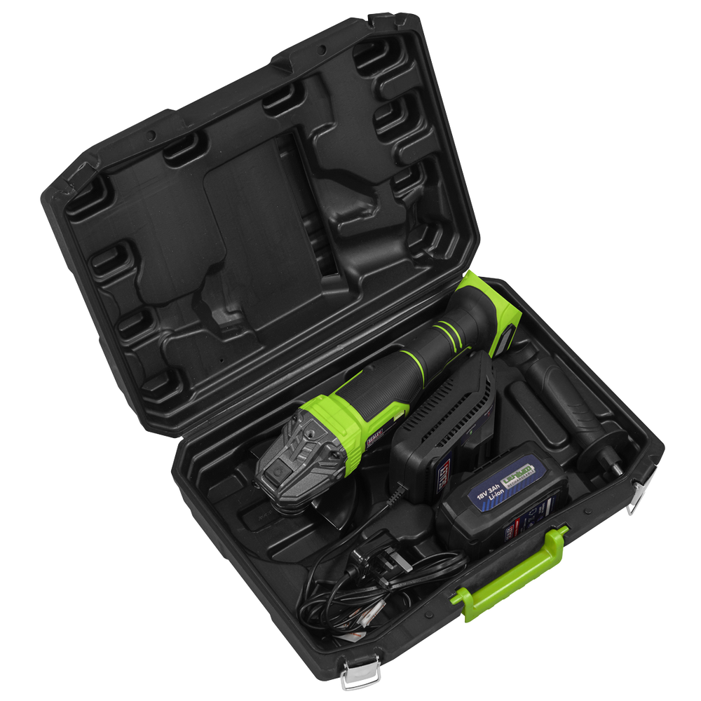 Sealey CP401LIHV 115mm Cordless Angle Grinder 18V 3Ah - Green - additional view 8