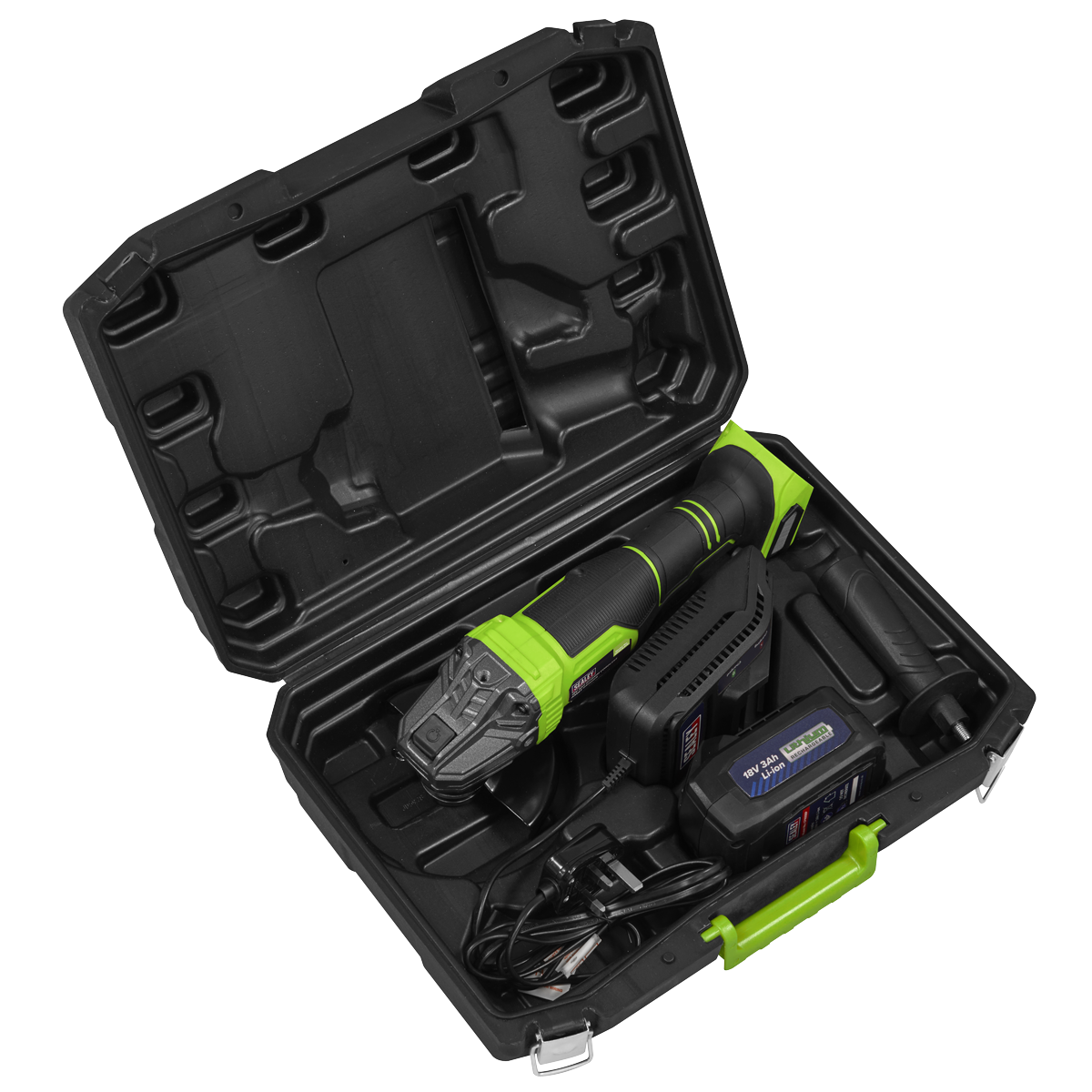 Sealey CP401LIHV 115mm Cordless Angle Grinder 18V 3Ah - Green - additional view 8