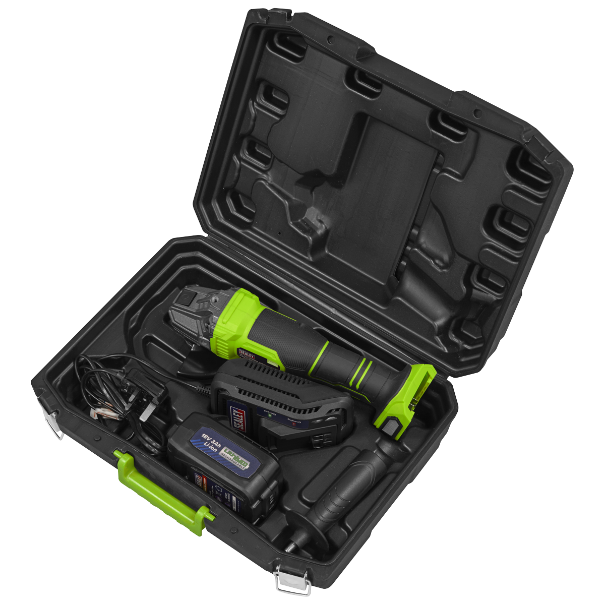 Sealey CP401LIHV 115mm Cordless Angle Grinder 18V 3Ah - Green - additional view 11