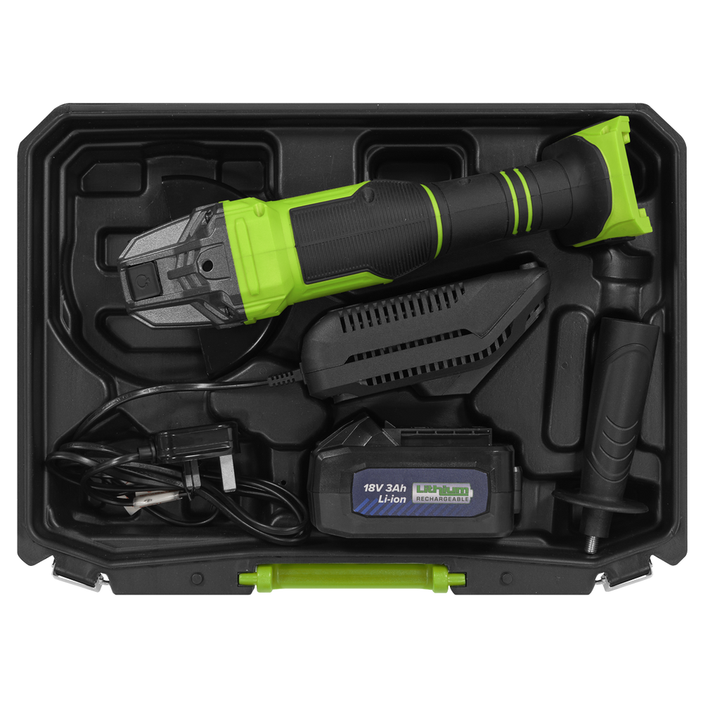 Sealey CP401LIHV 115mm Cordless Angle Grinder 18V 3Ah - Green - additional view 12
