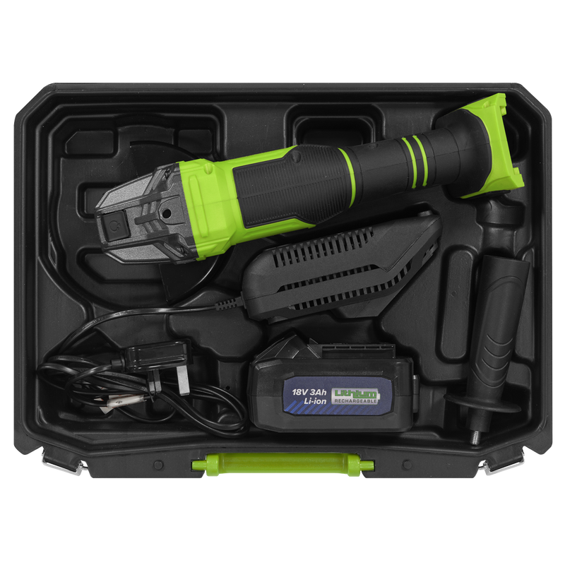 Sealey CP401LIHV 115mm Cordless Angle Grinder 18V 3Ah - Green - additional view 12