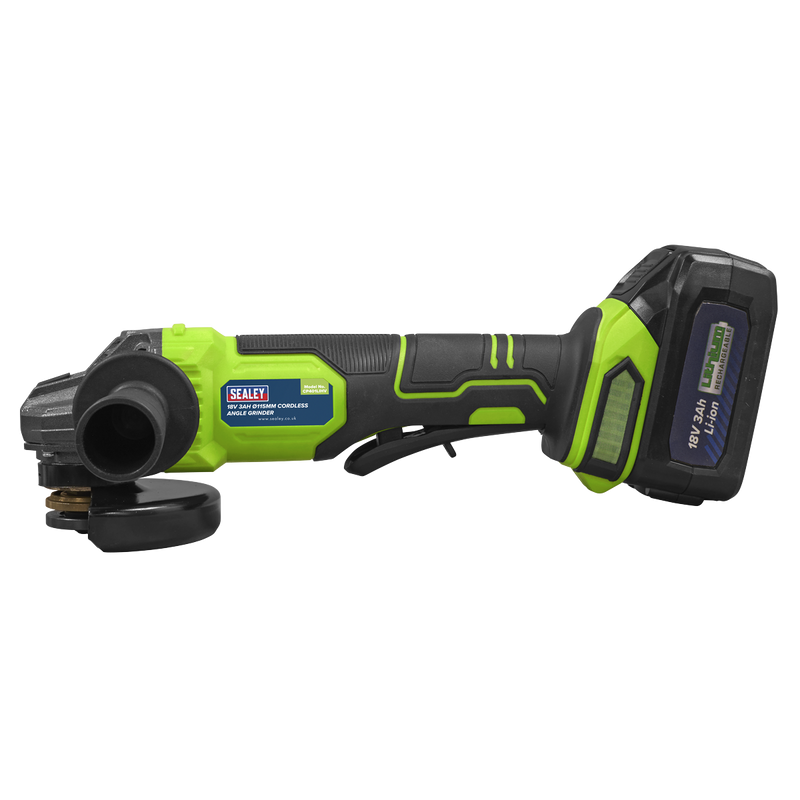Sealey CP401LIHV 115mm Cordless Angle Grinder 18V 3Ah - Green - additional view 7