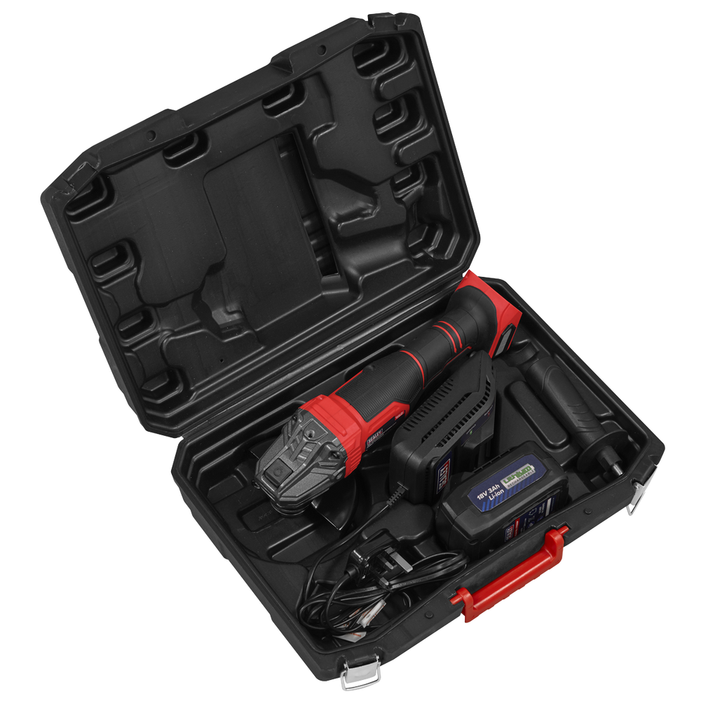 Sealey CP401LI 115mm Cordless Angle Grinder 18V 3Ah - Red - additional view 5
