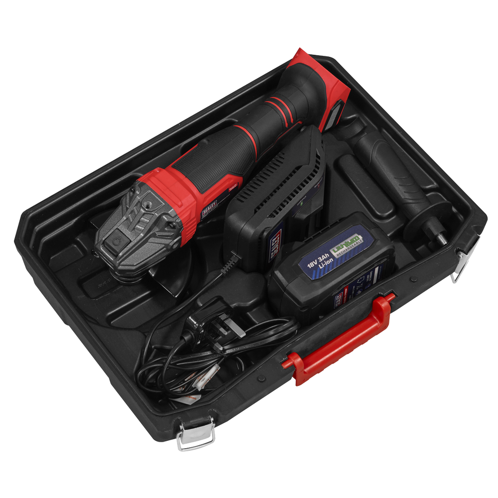 Sealey CP401LI 115mm Cordless Angle Grinder 18V 3Ah - Red - additional view 6