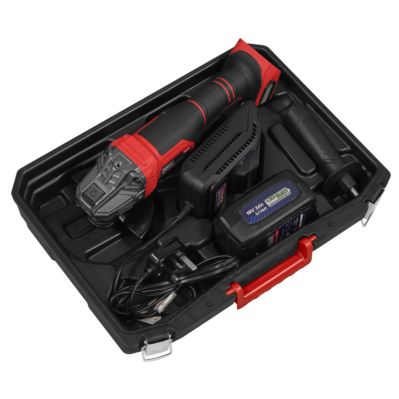Sealey CP401LI 115mm Cordless Angle Grinder 18V 3Ah - Red - additional view 6