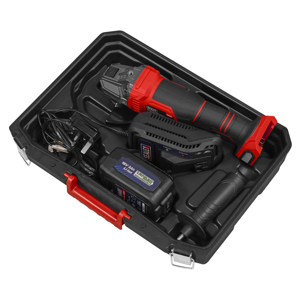 Sealey CP401LI 115mm Cordless Angle Grinder 18V 3Ah - Red - additional view 7